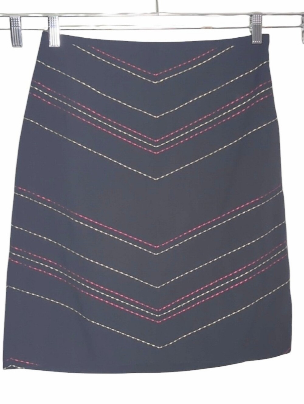 Ann Taylor Womens Skirt Vintage 90s Y2K Whimsigoth Embroidery Chevron 8 Petite